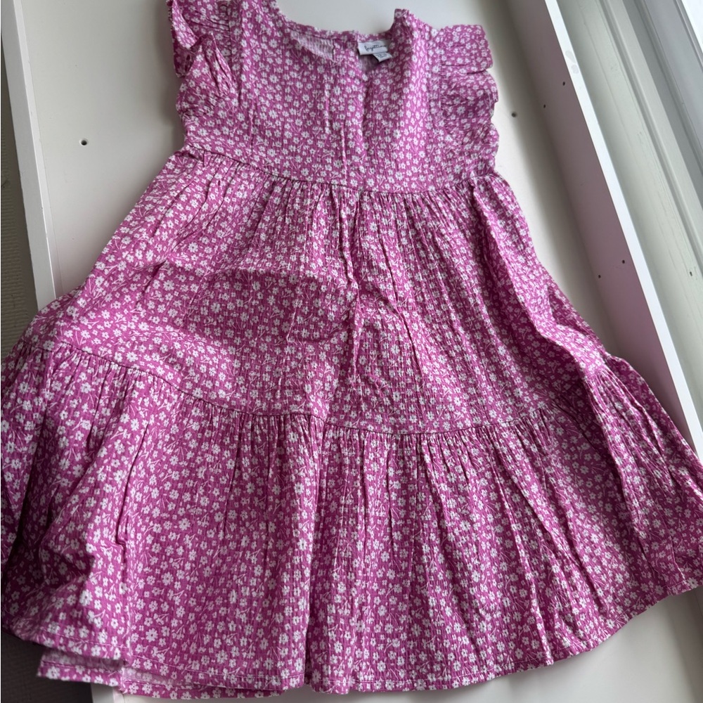 Pink Sleeveless Sundress with Flutter Sleeves